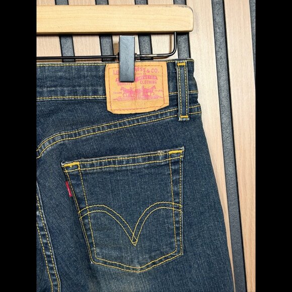 Levis 519 Jeans 3 Womens Blue Low Rise Flare y2k Denim Stretch Dark Wash - Picture 7 of 9